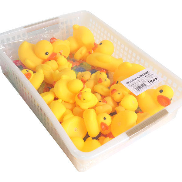 【縁日すくい 人形】うきうきアヒル 300個入 カゴ入 あひる アヒル スーパーボールすくい 浮く人形 ぷかぷか すくい かわいい プール 温泉 縁日 夏祭り お祭り イベント すくい用品 おもちゃ 玩具 町内会
