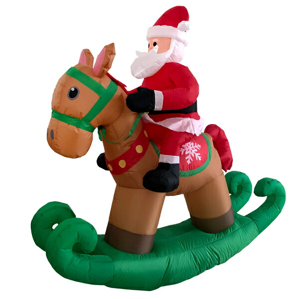 【クリスマス 飾り付け】エアーディスプレイ サンタロッキングホース イルミネーション エアバルーン デコレーション 馬 室内仕様 展示 クリスマス会 パーティー サンタクロース アイキャッチ 電球 お店 店頭 宣伝 イベントグッズ 目立つ 季節商品 冬 光る LED ライト