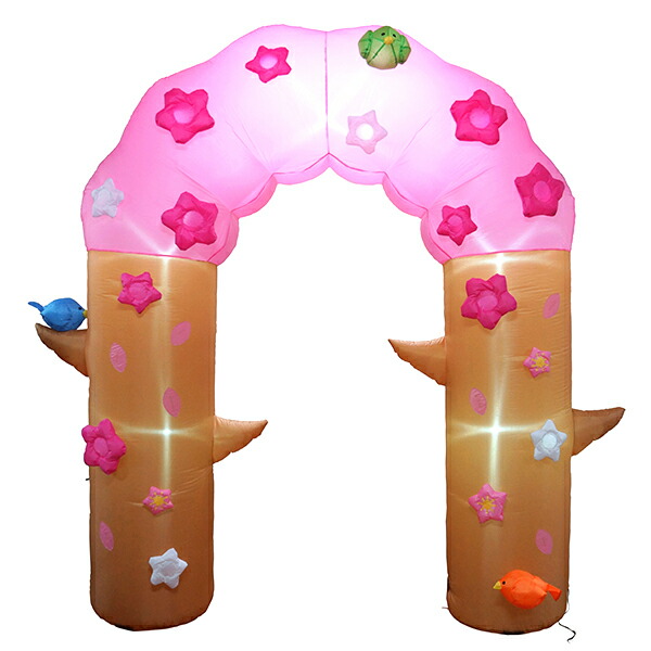 【春 飾り付け】エアーディスプレイアーチ 桜 入口 ゲート フォトスポット エアバルーン デコレーション 新入生歓迎会 入園式 記念 卒園祝い 入園祝い 卒業祝い 室内仕様 大きい 展示 パーティー アイキャッチ 店頭 宣伝 イベントグッズ 目立つ 季節商品 光る LED ライト|花火 クリスマスブーツzakkamarche