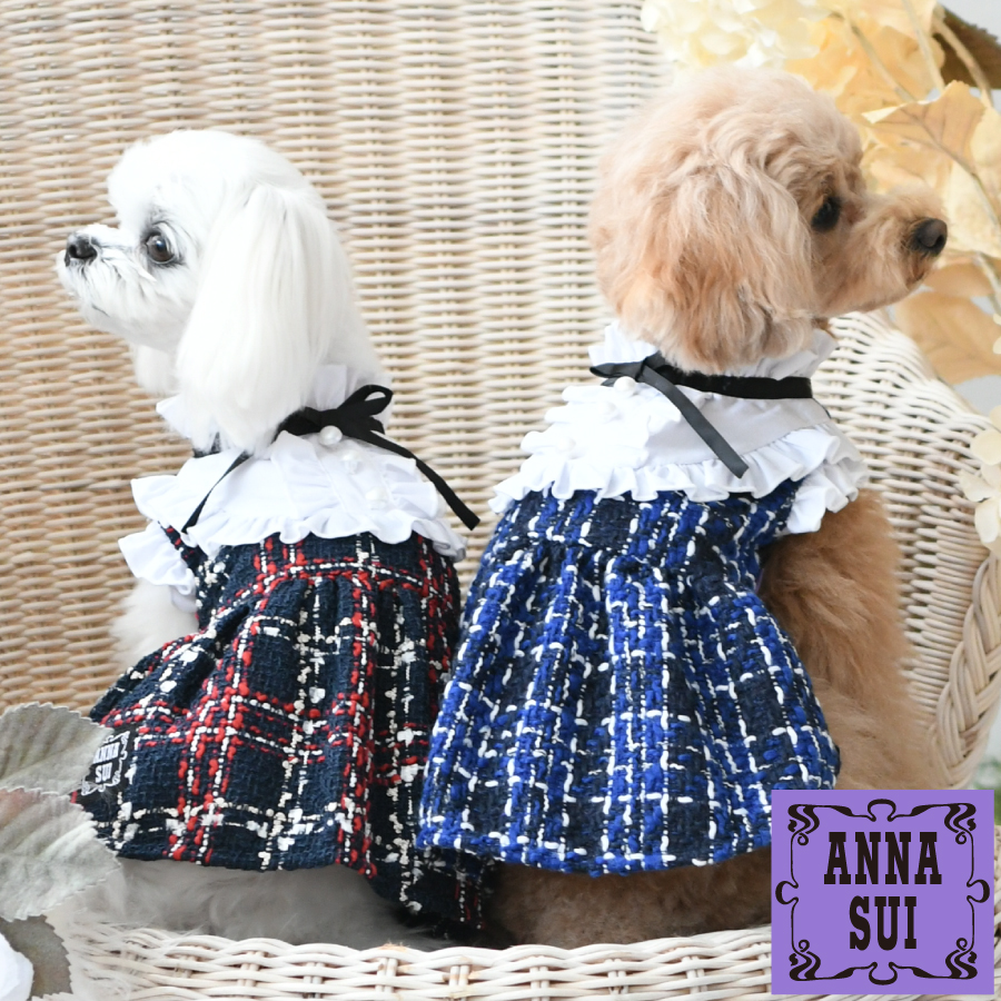 楽天市場】ANNA SUI フェイクレザープリーツワンピース | 22a 犬服 