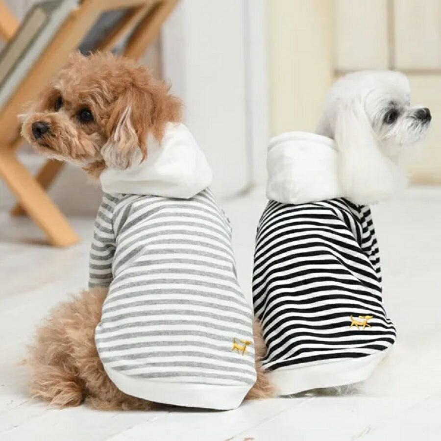 ROPE' PICNIC 厚手ボーダーパーカー 秋冬 犬服 トップス カジュアル おしゃれ コーデ dog カルル calulu 21a SALE