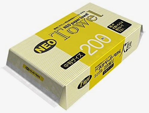 【法人の取り引き先制限事項】フジ ネオペーパータオル 中判 ２２５粍×２１０粍 ２００枚 ４０袋入 ５容れもの（２００袋）生まれ変わり紙 まとめ買い【北海道・沖縄・離島への送りとどける不可】 日用品雑貨・文房具・手芸-日用消耗品-ペーパータオル