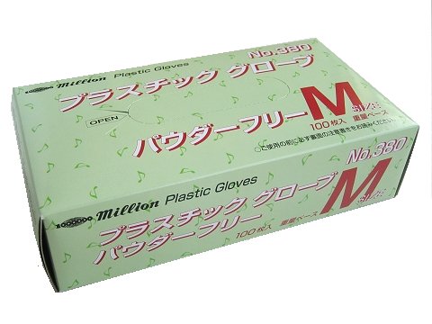 楽天市場 ミリオン プラスチックグローブ No 380 M 100枚入 パウダーフリー プラスチック手袋 パウダー無し 雑貨の問屋さん イケテン