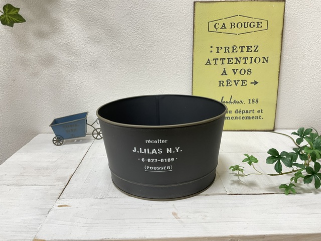 楽天市場】ブリキプランター レットルオーバルBK MA 2230