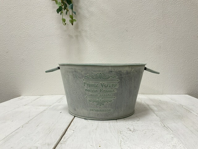 楽天市場】ブリキ缶 ブリキプランター レコルテラウンドSBK