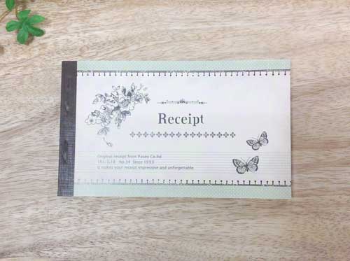 楽天市場 メール便対応可 かわいい領収書 オシャレな領収書 Receipt 蝶柄２枚複写５０組 ナチュラル雑貨プロペラ