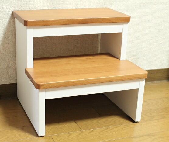 楽天市場】踏み台 2段 昇降 高さ 40cm エボニー色 ホワイト