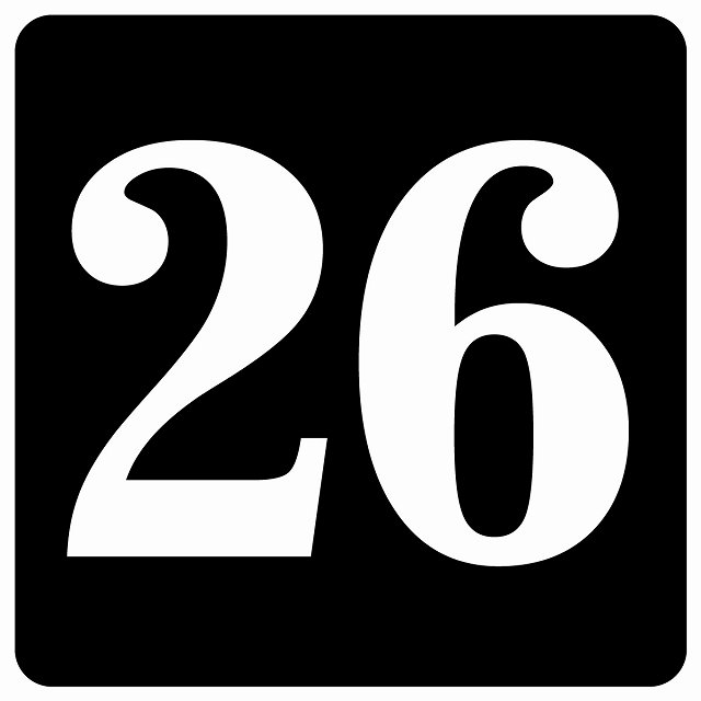 【楽天市場】番号シール ナンバー シール 27x27cm ブラック 数字 26 案内板 野球 スポーツ ロッカー イベント 部屋 店舗 ...