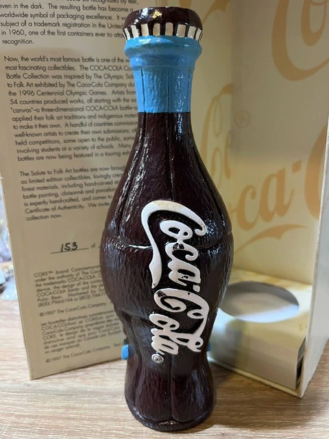 【訳あり】Coca Cola コカ・コーラ フォークアート ボトル US Shelley シェリー 限定品 おしゃれ アメリカン雑貨 インテリア