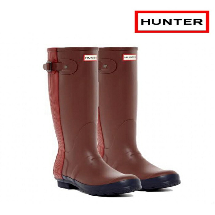 山立ちブーツ HUNTERBOOTS 決まりインポート代わりになる店 Original Ribbed Back ロングブーツ UK4 雨季 雨  雨合羽 防寒 防雪 レディース 長靴 ブーツ・長靴-靴-レディース靴