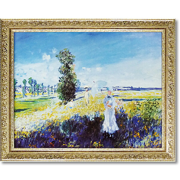 絵画 額入り モネ 【散歩】 インテリア 壁掛け アート 名画 リビング 玄関 北欧 引越し祝い プレゼント ポスター 飾り 贈り物｜インポート雑貨卸zakkart
