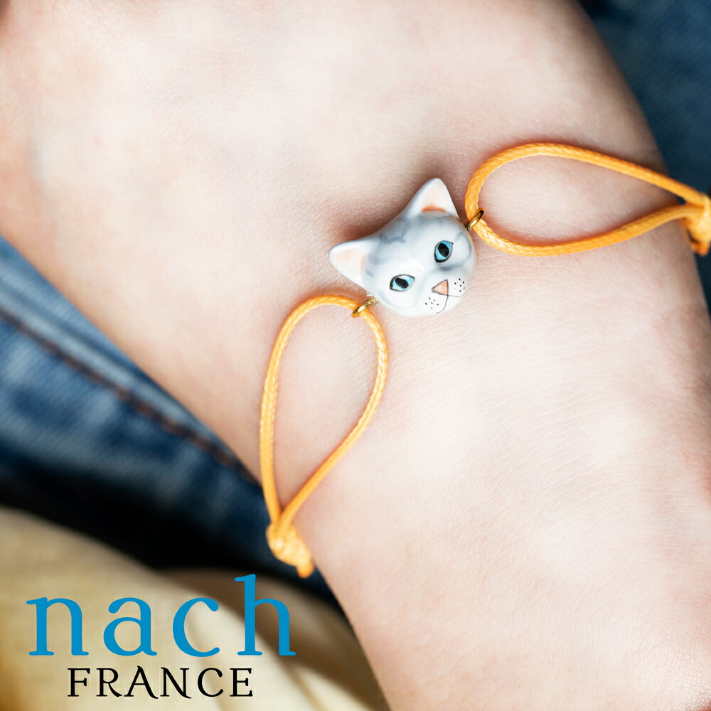 Nach(ナッシュ)ブレスレット Bracelet FaceToface tigre FaceToface tiger bracelet in porcelain and gold-plated brass