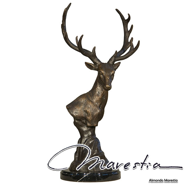 美術品　ブロンズ像　【2頭の鹿deers】　オブジェ 楽天市場】鹿 オブジェ ブロンズ象 置物 ペア 青銅 シカ 夫婦鹿