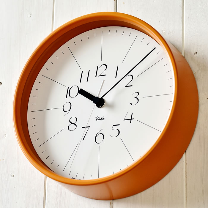 【7月25日はポイント最大10倍祭♪】タカタレムノス レムノス リキ スチールクロック 掛け時計 WR17-11 Lemnos RIKI STEEL CLOCK 壁掛け時計 おしゃれ オレンジ スチール かわいい シンプル 日本製 スイープセコンド 渡辺力 ギフト プレゼント 静か｜雑貨ショップドットコム