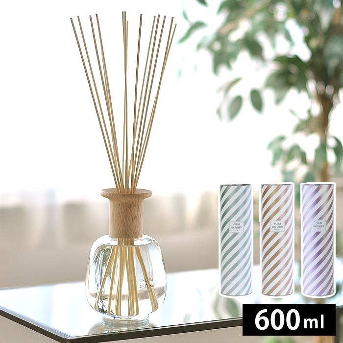 楽天市場 プラムディフューザー 600ml リードディフューザー ルームフレグランス スティック アロマディフューザー 人気 クリアフルーツ マグノリア エタニティムスク シンプル おしゃれ 長持ち 大容量 雑貨ショップドットコム