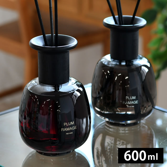 ディフューザー おしゃれ プラムラマージュ 600ml ルームフレグランス 長持ち リードディフューザー シンプル プレゼント オシャレ リード 組み立て式 連結 インテリア ギフト 6ヶ月 大容量 ガラスボトル 高級感