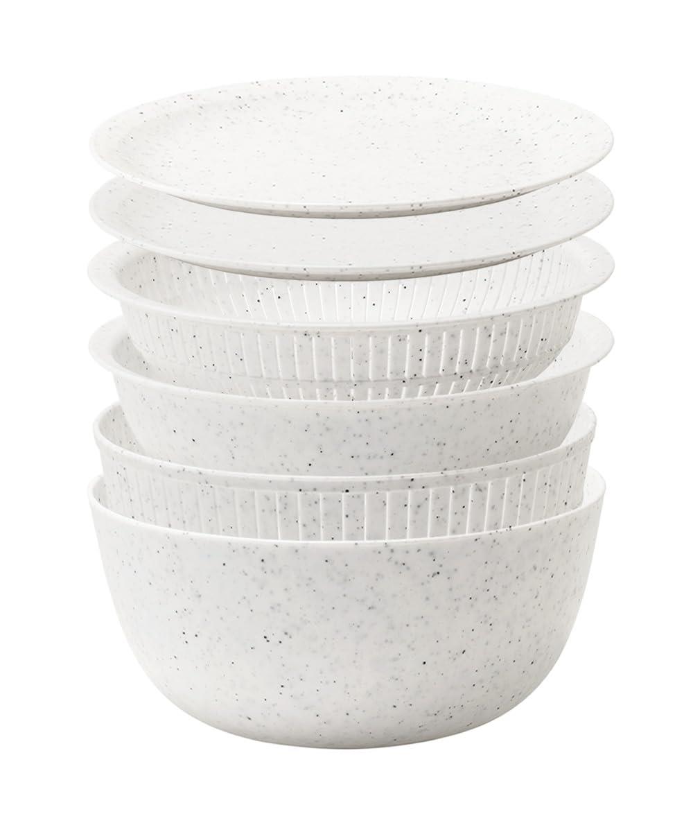 【4/18★ご愛顧感謝デー★P最大4倍】ライクイット (like-it) ざる ボウル 電子レンジ対応 Colander＆Bowl 米とぎにも使える ザルとボール ストーン 6点セット 日本製 水切り 湯切り可能 耐熱ボウル