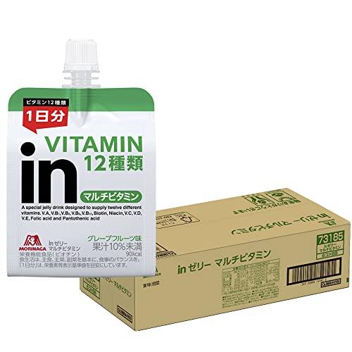 【お買い物マラソン★P最大47倍】inゼリー マルチビタミン グレープフルーツ味 (180g×36個) 栄養補助ゼリー 10秒チャージ 1日分のビタミン12種類配合 栄養機能食 品(ビオチン) 森永製菓