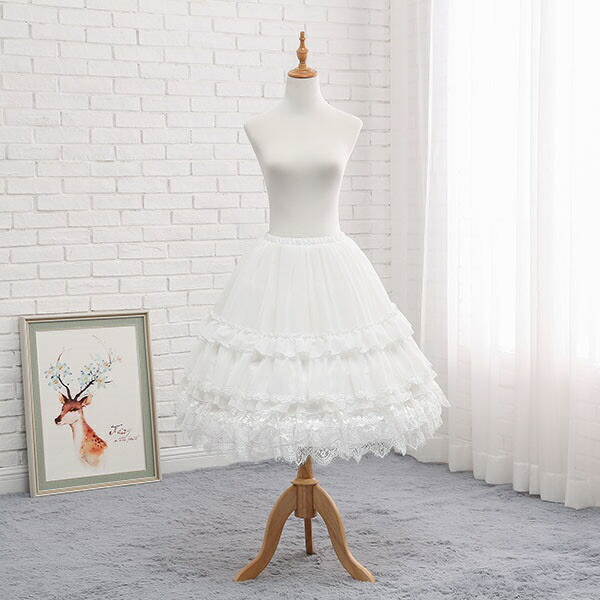 【送料無料】大人ドレス用 lolita パニエ 白 コスプレ ロリータ お買い得パニエ cosplay ふんわり ゴスロリ 文化祭 学園祭 ホワイト シンプル ボリューム Aラインパニエ 大人