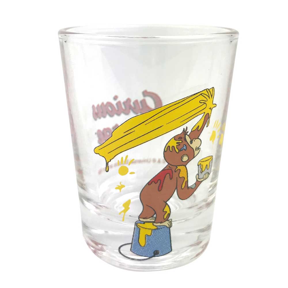 楽天市場 ミニグラス おさるのジョージ絵の具黄色 ショットグラス コップ キャラクター グラス かわいい おさるのジョージ グッズ かわいい おもしろ雑貨屋フリー