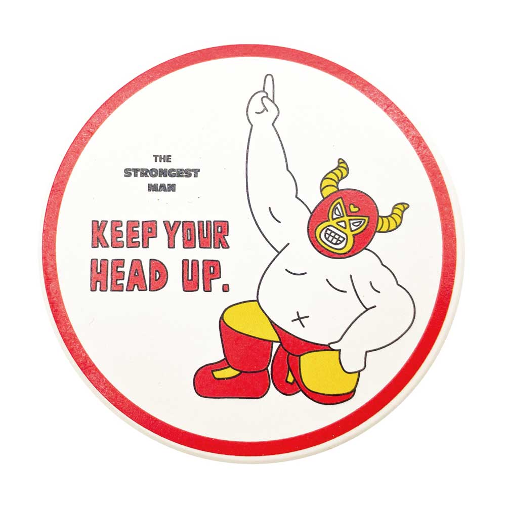 楽天市場 吸水コースター Keep Your Head Up コースター 吸水 コルク おもしろ かわいい 陶器 覆面レスラー グッズ かわいい おもしろ雑貨屋フリー