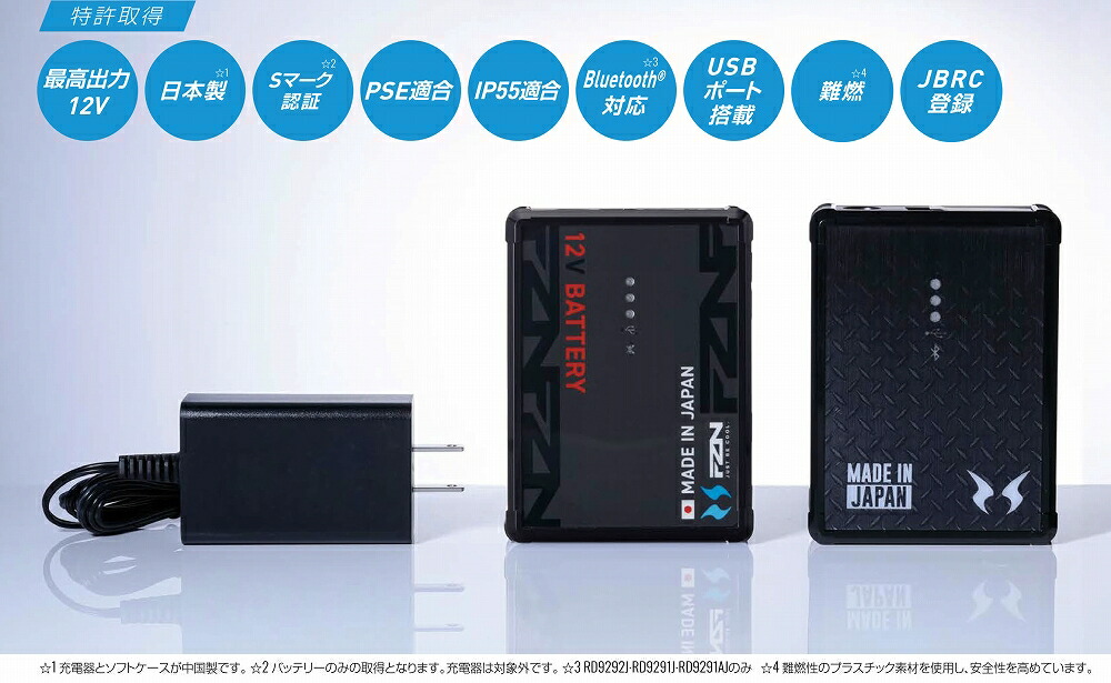 【取り寄せ】サンエス 12VバッテリーセットBN RD9293NJ (92930) 2026SSカタログ掲載
