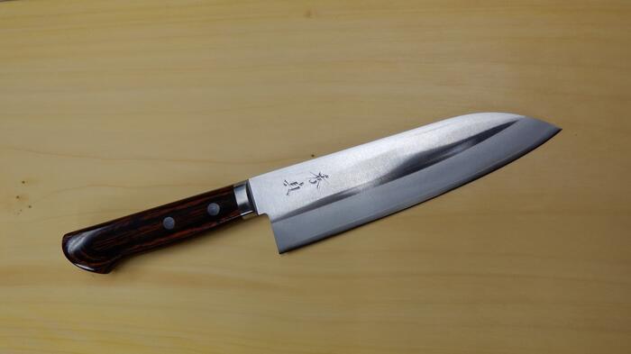 新品未使用　包丁　廣田オリジナル　鎚目八角　自在三徳１７㎝　刀舟 楽天市場】廣田鎚目三徳包丁185mm : TVショッピングアイテムのHirota