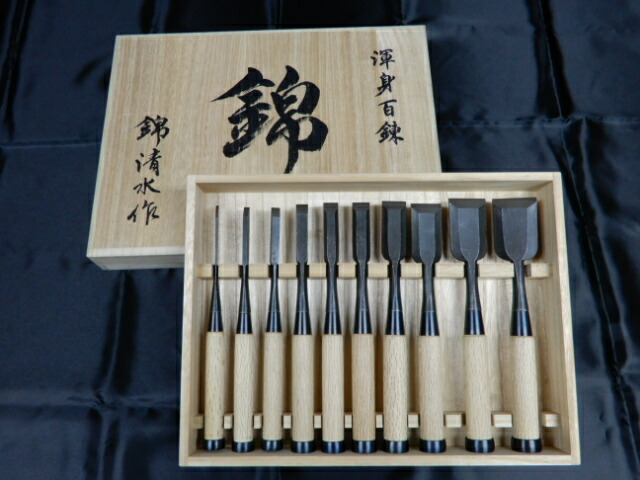 楽天市場】鑿播州三木 宮脇刃物鍛錬所桃吉印 木成追入鑿 グミ柄付10本