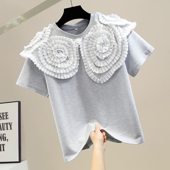 半袖Tシャツ Tシャツ 半袖 トップス プルオーバー ウンドネック レディース ママコーデ お仕事コーデ オフィス 夏 a4