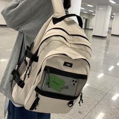 ビンテージ工装バックパック ニットレザー&times;多機能ポケット｜男女兼用36-55L｜防水通勤/旅行/サイクリング対応｜ブラック/カーキ｜ZAX