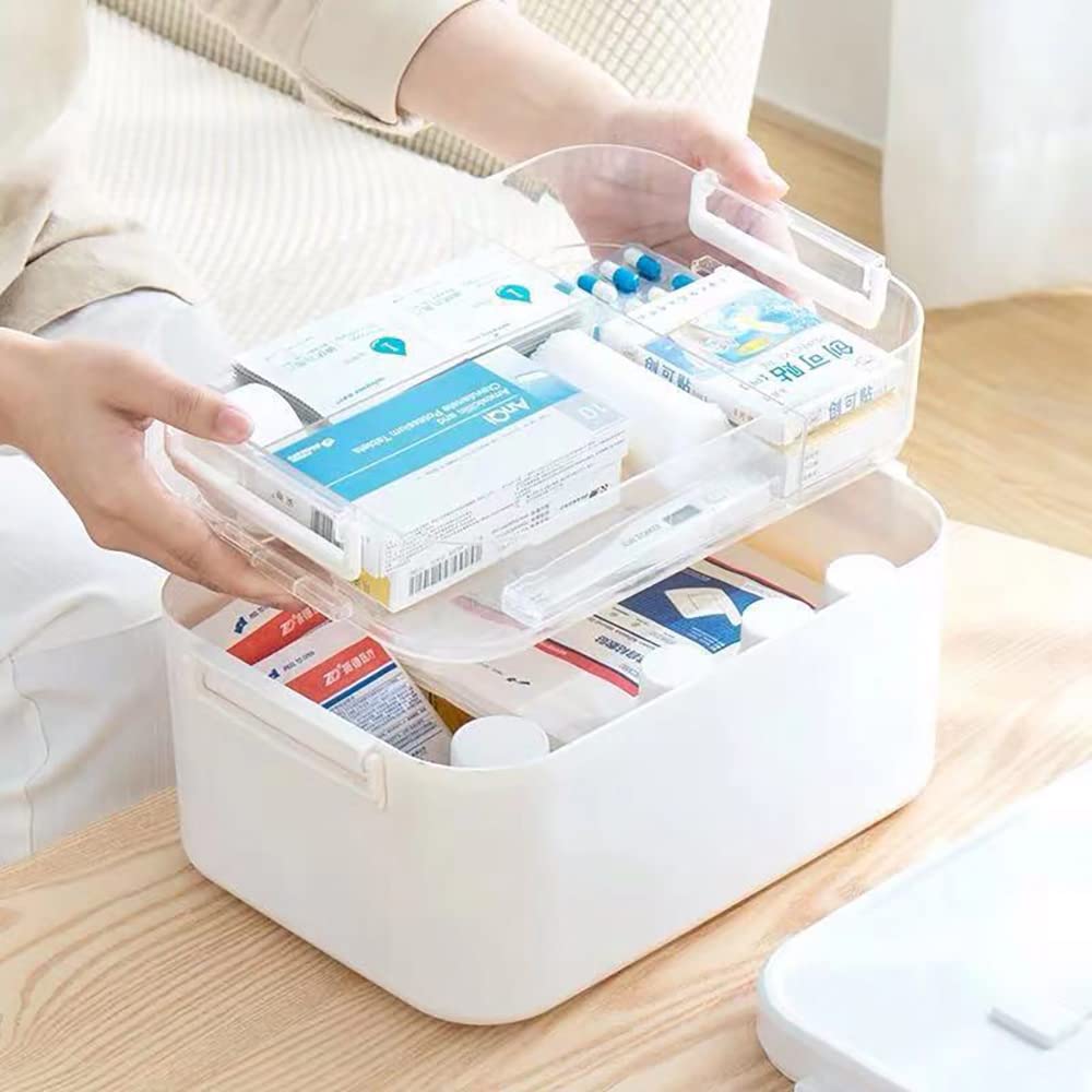 【楽天市場】薬箱 救急箱 おしゃれ 救急ボックス 収納ボックス引き出し 手提げ 大容量 2層 収納ボックス 医療箱 家庭用 災害用 防水 緊急 ...