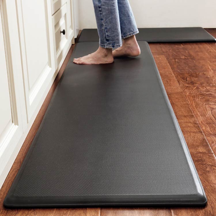 50&times;180cm 長時間立ってもにくい 長時間立ってもにくい 防油 低反発 PUレザー 厚手18mm 台所マット 北欧 防汚 無地 大判 防水 滑らない 滑り止め お手入れ簡単 クッションマット 洗濯不用 マンション 廊下敷き｜ZAX