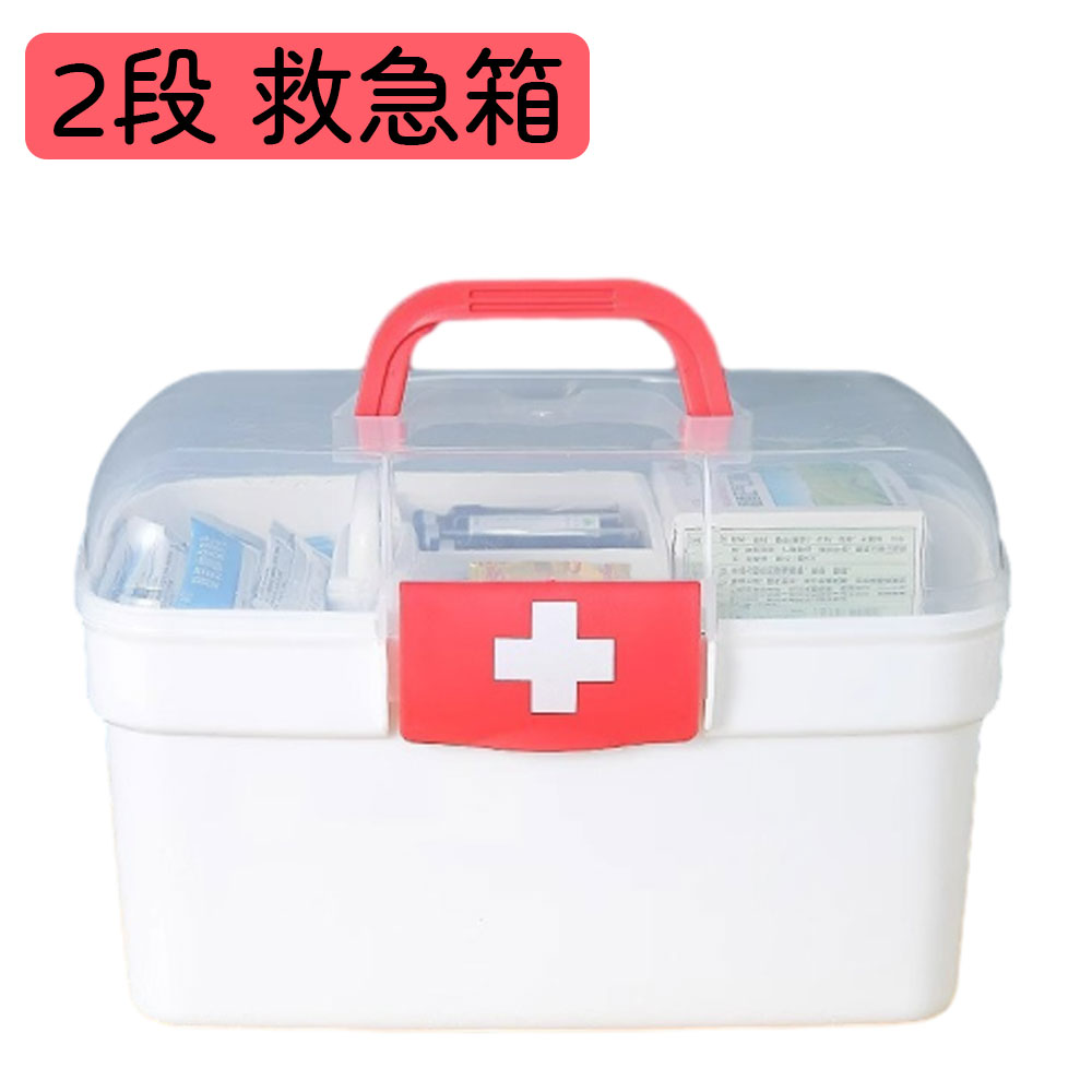【楽天市場】2段 救急箱 薬箱 おしゃれ 大容量 薬入れ ファーストエイド ボックス 多機能収納ケース 収納ボック ファミリー 薬 収納 ...