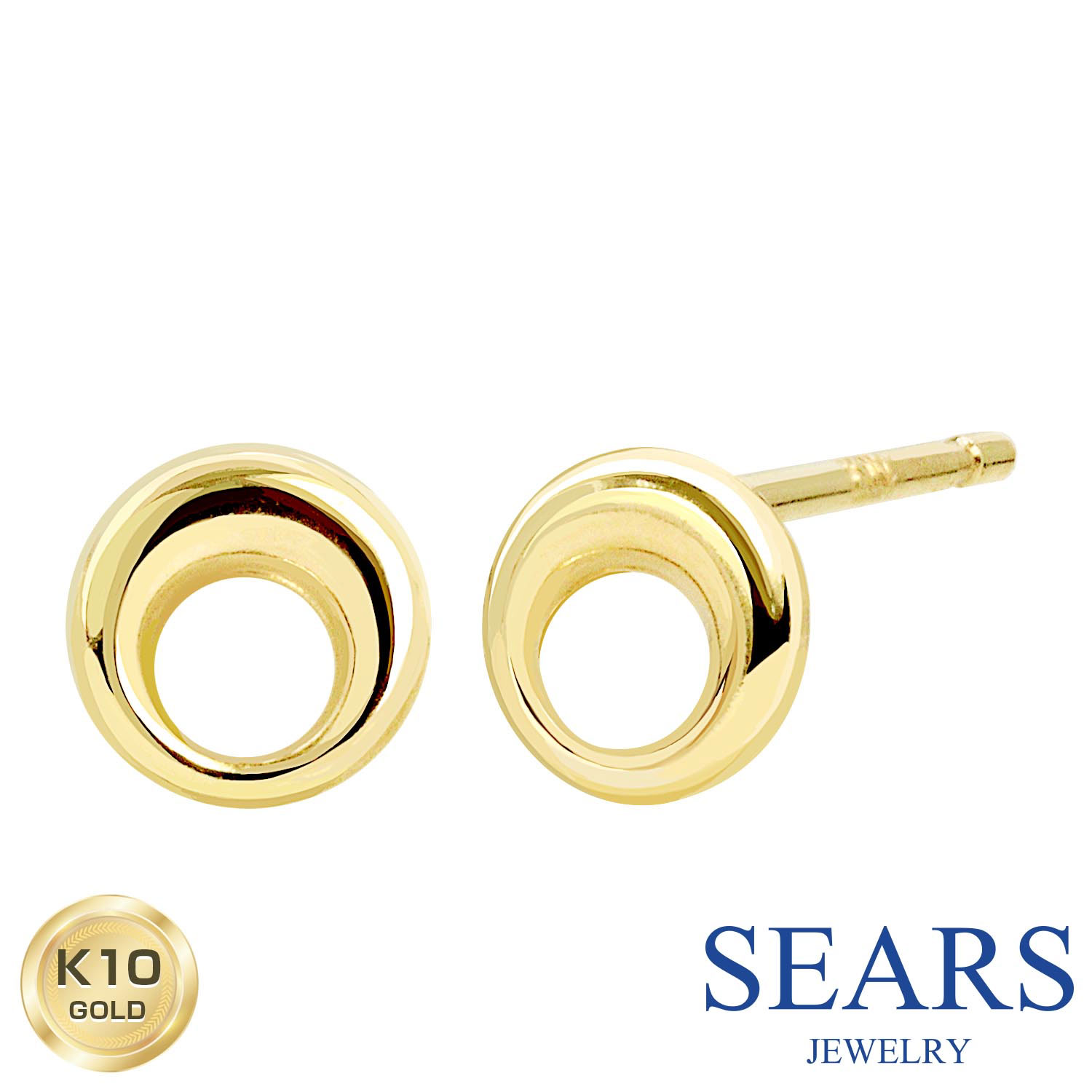 ピアス レディース K10 スタッドピアス サークル 丸 10金 スタッド ピンクゴールド K10PG シアーズ(sears) 女性 誕生日プレゼント