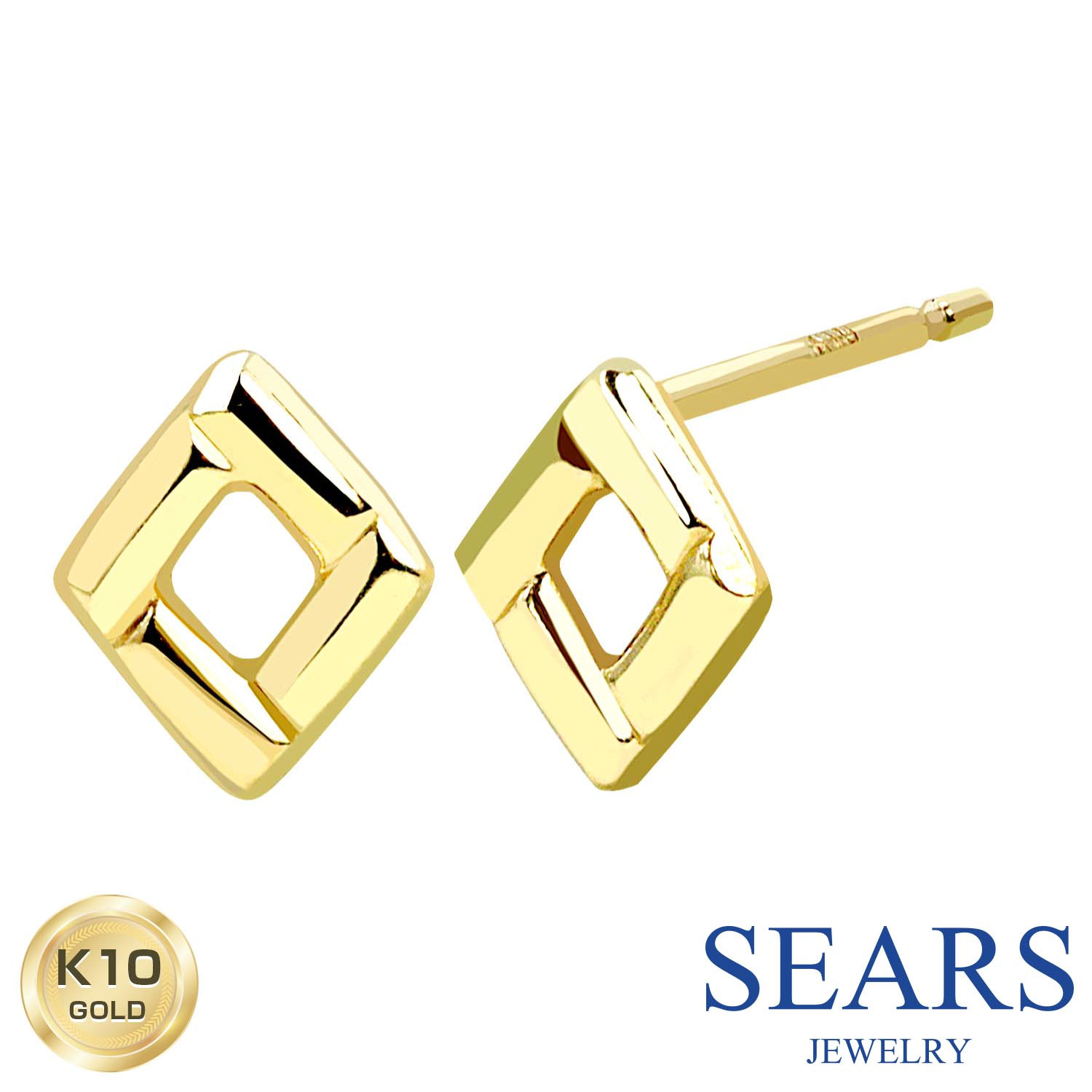 ピアス レディース K10 スタッドピアス スクエア 10金 スタッド ゴールド sears (シアーズ) 女性 誕生日プレゼント