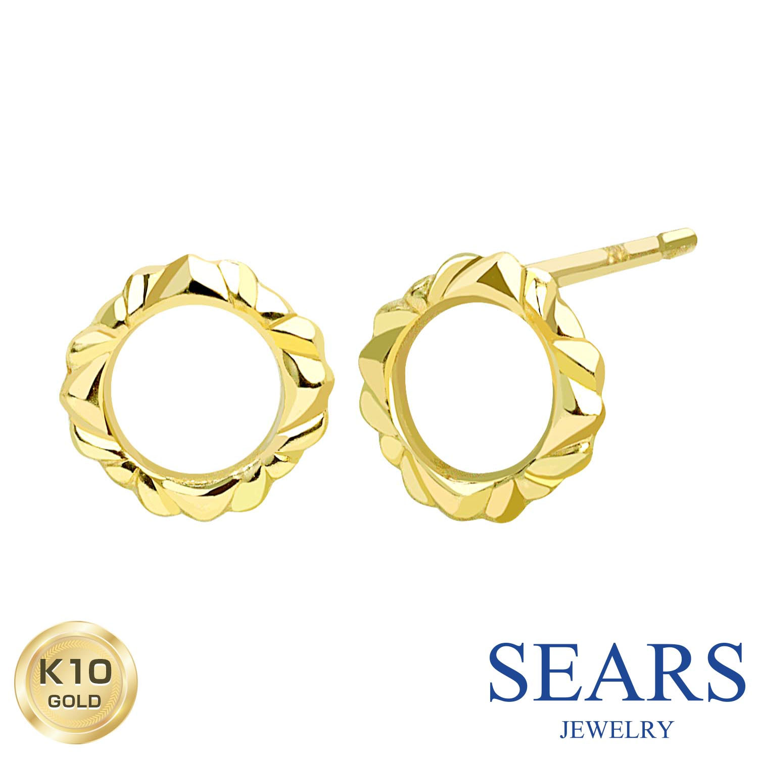 ピアス レディース K10 スタッドピアス スクエア 10金 スタッド ゴールド sears (シアーズ) 女性 誕生日プレゼント