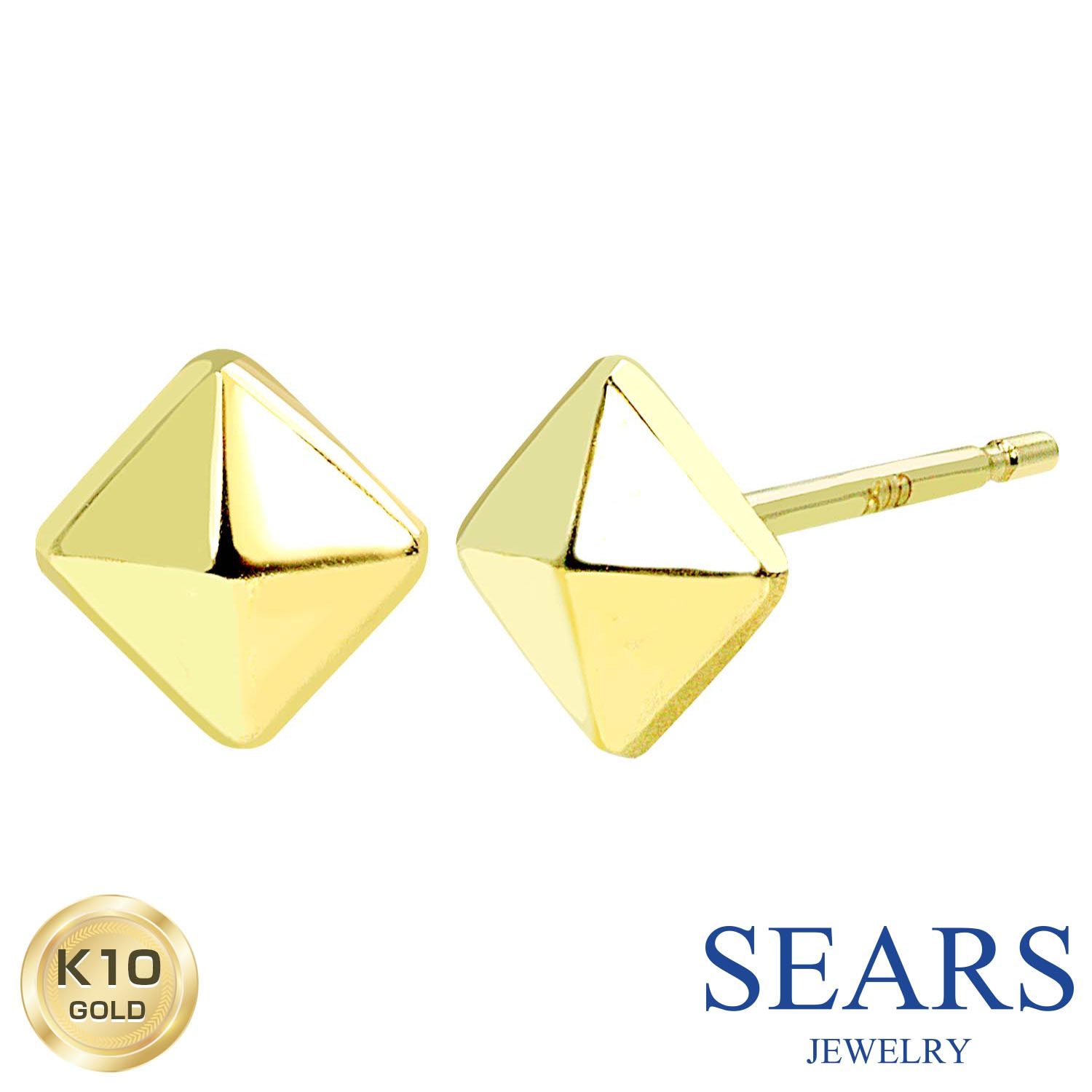 ピアス レディース K10 スタッドピアス スクエア 10金 スタッド ゴールド sears (シアーズ) 女性 誕生日プレゼント