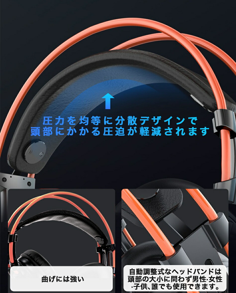 ゲーミングヘッドセット Ps4 ヘッドセット 通話 Pc ゲーミングヘッドホン Switch 有線 Ledライト ヘッドホン Ps5 マイク付き 会話 Xbox 軽量 高音質