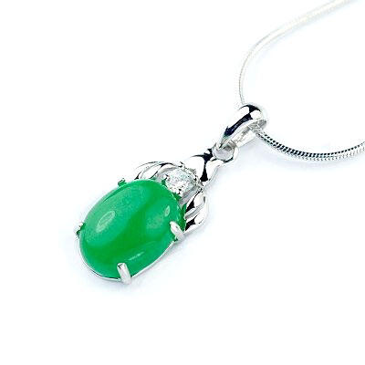楽天市場】ヒスイ(翡翠)のシルバーネックレス・ブローチ「えんどう豆