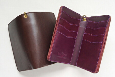 革蛸謹製 TAKOミドルウォレット カードタイプ BROWN/PURPLE 【smtb-td】【saitama】｜オリジナルレザーｓｈｏｐＺｅiｌ