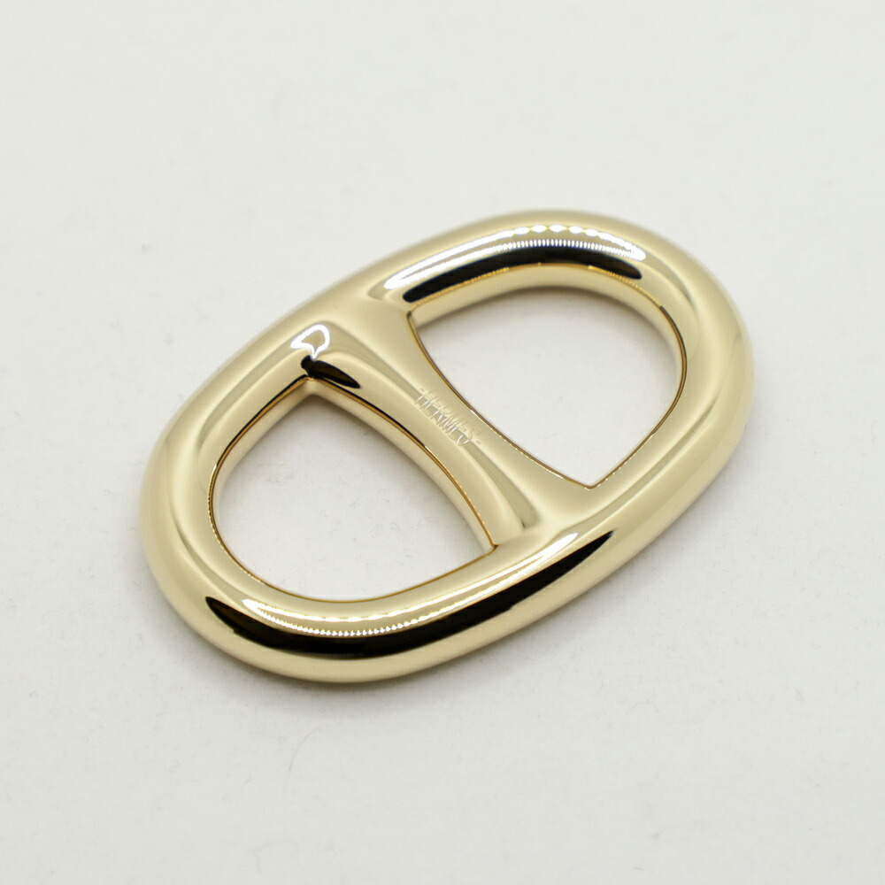 【激レア】HERMES エルメス シェーヌダンクル スカーフリング スカーフ留め スカーフリング 90 《シェーヌ・ダンクル・トレッセ》 - グレー