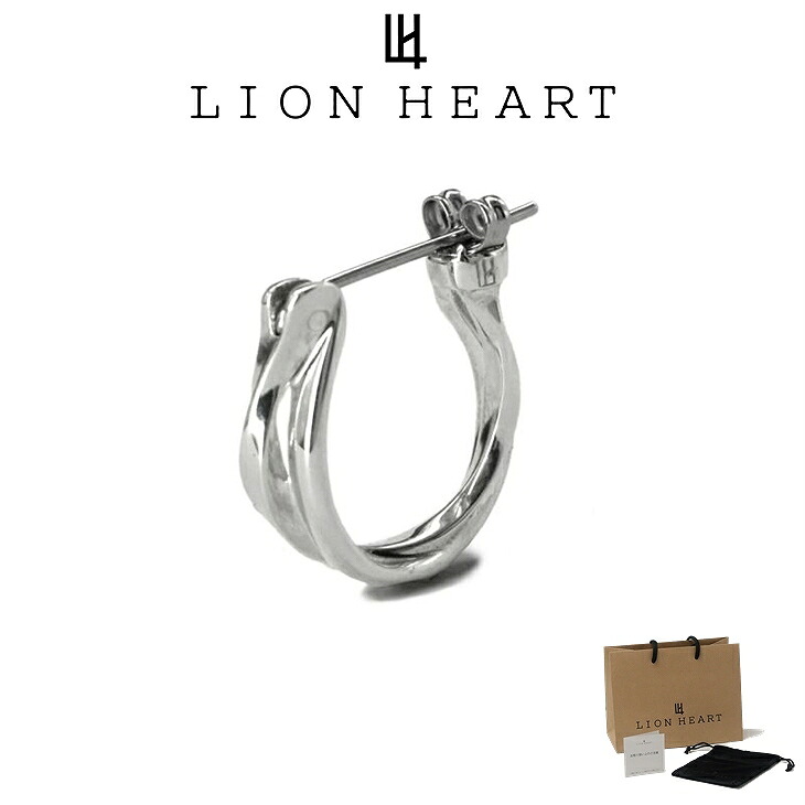 ライオンハート ピアス メンズ クロッシング ピアス オーバーラッピング ツイスト SV925 サージカルステンレス LH-1EA155 LION HEART メンズピアス 片耳用 1点売り クリスマス 誕生日 プレゼント ギフト 彼氏 【ネコポス】 ブランド 人気 ランキング｜贅沢屋