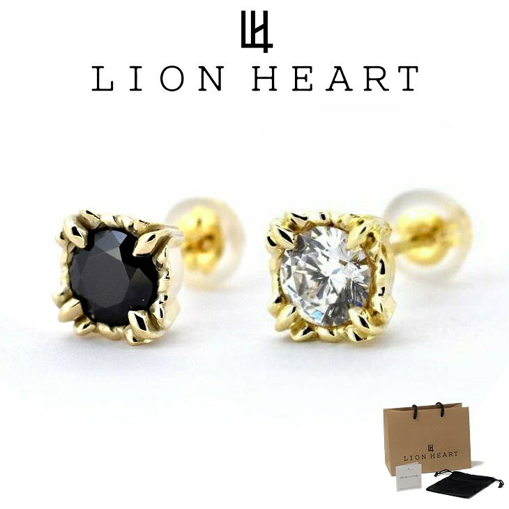 百獣の王ハート形 ピアス メンズ コマンダーストーン ピアス K10 10金 LH-01EA0183 LION HEART メンズピアス 片耳用 1点売り クリスマス 生まれ落ちる日 差し上げ物 差し上げ物 彼 【ネコポス】 ブランド名 一般受け 度合い