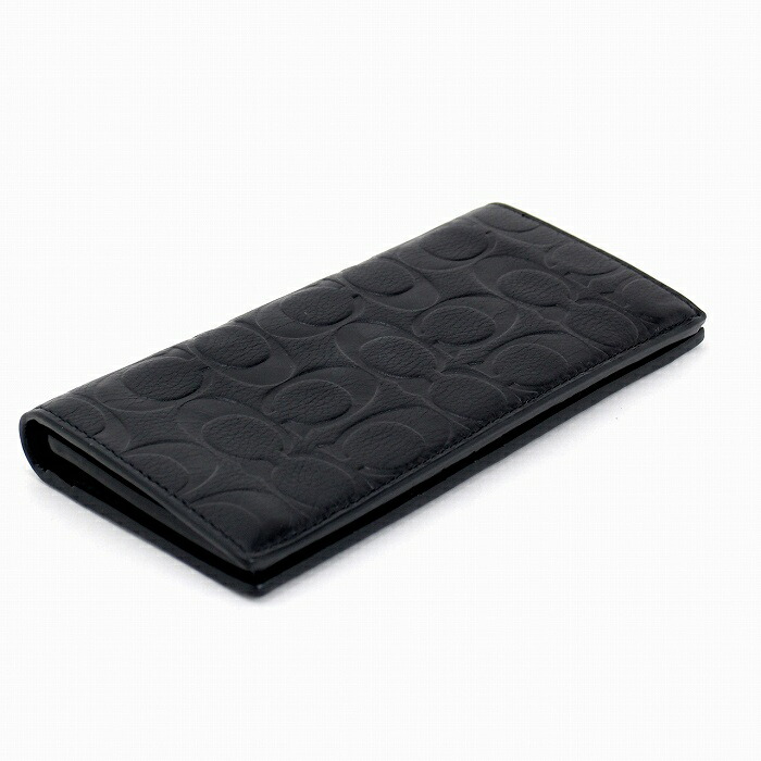 楽天市場 コーチ 長財布 メンズ コーチ Coach 財布 二つ折り レザー シグネチャー 黒 ブラック blk ブランド 人気 贅沢屋