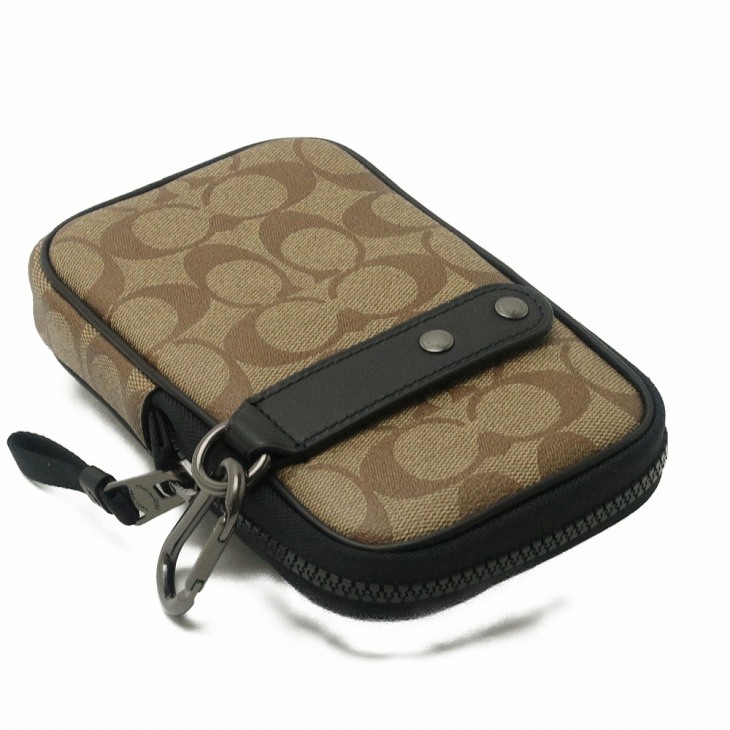 楽天市場 コーチ Coach ポーチ メンズ 小物入れ カラビナ ベルトループ Cロゴ ラウンドファスナー 1263qbtal ネコポス ブランド 人気 贅沢屋
