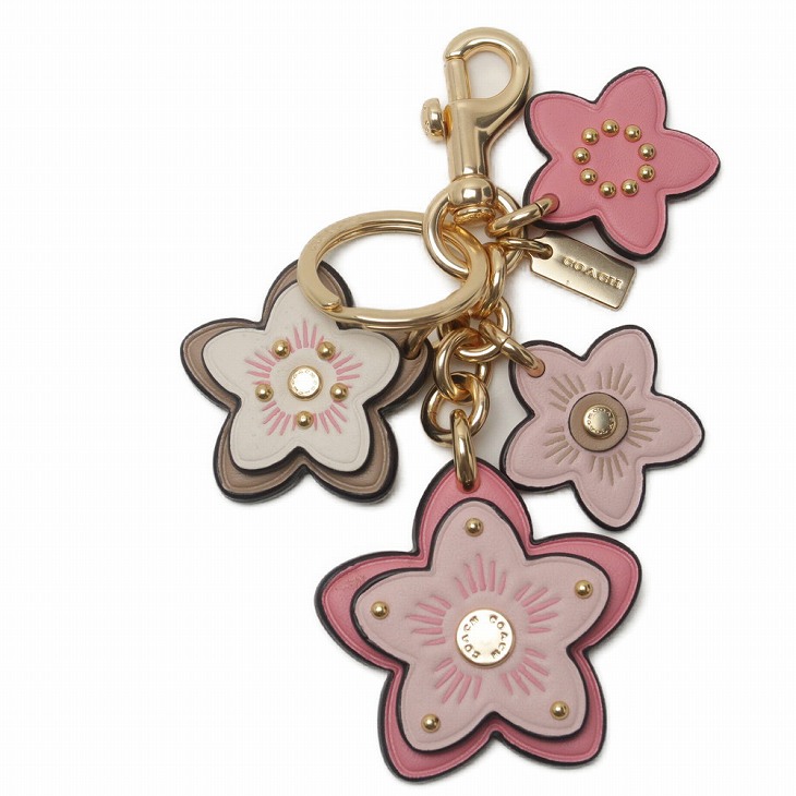 開店祝い 楽天市場 コーチ Coach キーホルダー レディース キーリング バッグチャーム 花 桜 ピンク C1687implp ネコポス ブランド 人気 贅沢屋 50 Off Planet Dealers Com