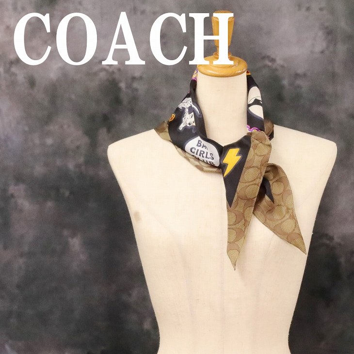 【新品】COACH X PEANUTS★シルクスカーフ★シグネチャースヌーピー 新品】COACH X PEANUTS☆シルクスカーフ☆シグネチャー