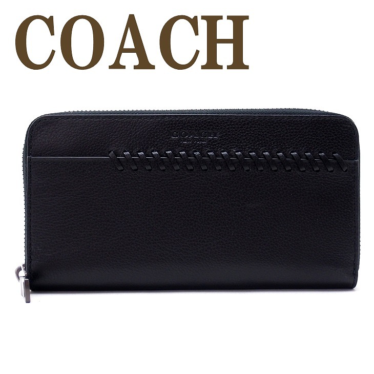 コーチ COACH 財布 メンズ 長財布 ラウンドファスナー ベースボール レザー 21369BLK ブランド 人気