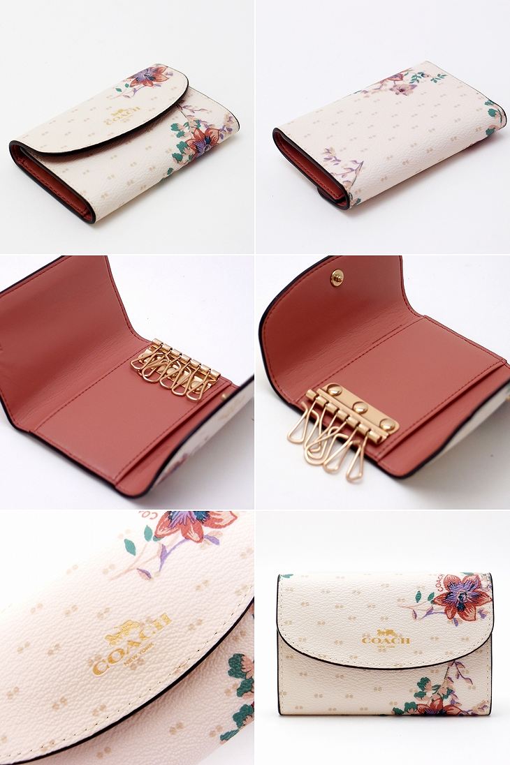 楽天市場 コーチ Coach レディース キーケース キーリング 6連 花柄 ロゴ imcah ネコポス ブランド 人気 贅沢屋
