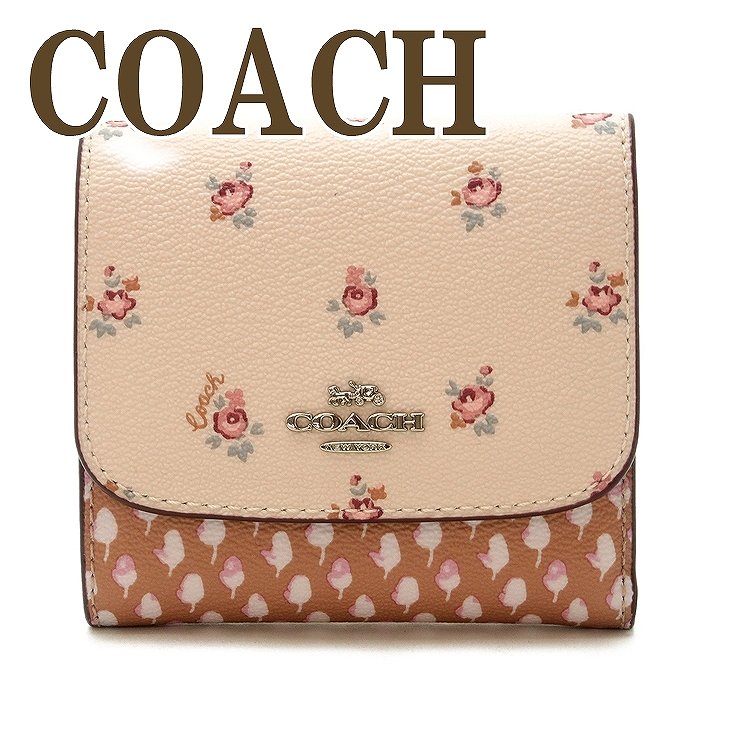 コーチ 財布 COACH 三つ折り ミニ 財布 レディース ピンク 花柄 67618SVM05 ブランド 人気